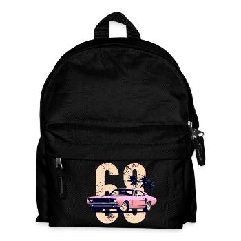 Scène de coucher de soleil rétro rose muscle car - Sac à dos Enfant - noir - Devant