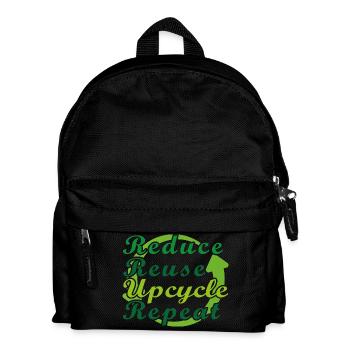 Reduce Reuse Upcycle Repeat - Kinder Rucksack - Schwarz - Vorne