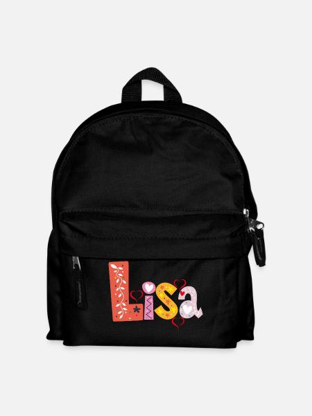 Personalisierter Lisa-Name - Kinder Rucksack - Schwarz