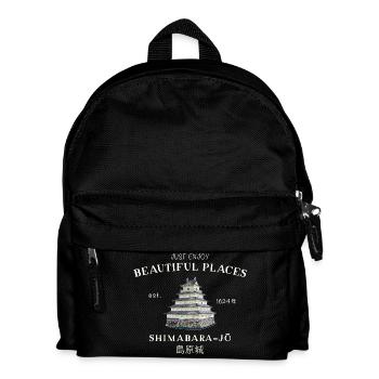 Shimabara Castle, Japan, Beautiful Places Drawing - Kids' Backpack - black - Front