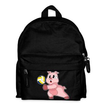 Pig Volleyball Player Volleyball Sports - Kids' Backpack - black - Front