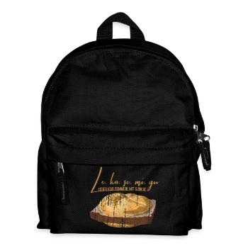 Leberkas Semmerl mit Gurkerl – Dialekt - Kinder Rucksack - Schwarz - Vorne