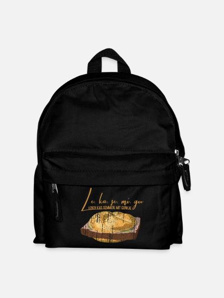 Leberkas Semmerl mit Gurkerl – Dialekt - Kinder Rucksack - Schwarz