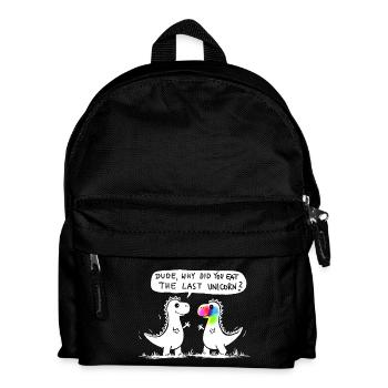 dino last unicorn lustig dinosaurier geschenk - Kinder Rucksack - Schwarz - Vorne