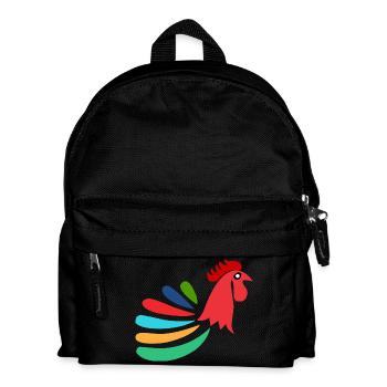 ROOSTER. HEN. CHICK. ANIMAL. ANIMALS. NATURE - Kids' Backpack - black - Front