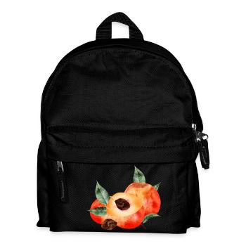 Demi-pêche et pêches brillantes avec des feuilles - Sac à dos Enfant - noir - Devant
