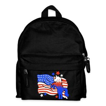 Einhorn amerikanische Flagge 4. Juli - Kinder Rucksack - Schwarz - Vorne