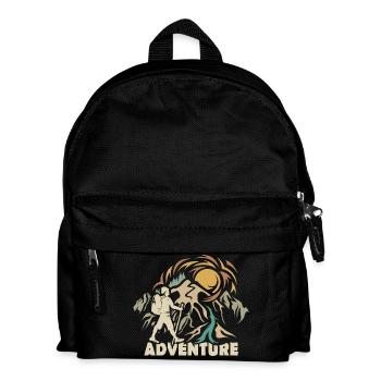 retro hiking adventure vintage trekking nature - Kids' Backpack - black - Front
