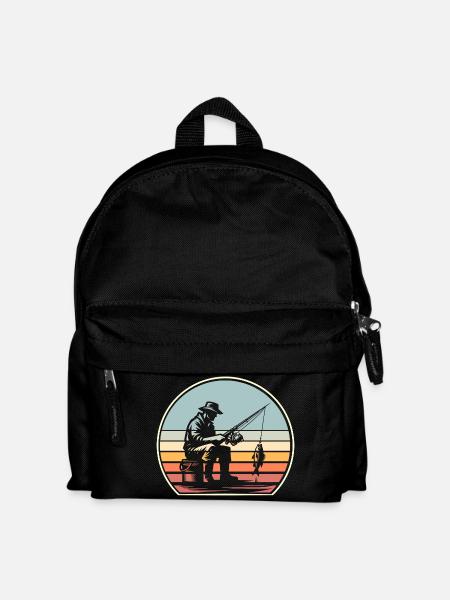 Angeln Angler Fischen - Kinder Rucksack - Schwarz