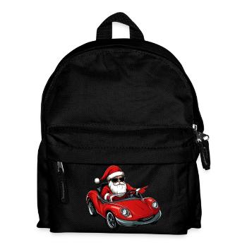Weihnachten Autofahrer / Cabriolet Weihnachtsmann - Kinder Rucksack - Schwarz - Vorne