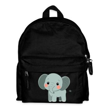 Niedlicher glücklicher Elefant - Entzückende Karikatur - Kinder Rucksack - Schwarz - Vorne