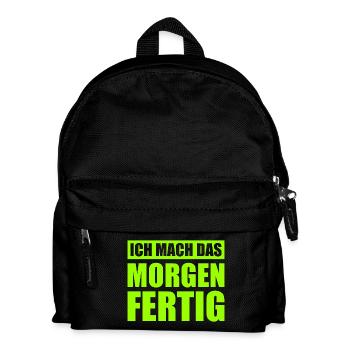 Ich Mach Das Morgen Fertig - Kinder Rucksack - Schwarz - Vorne