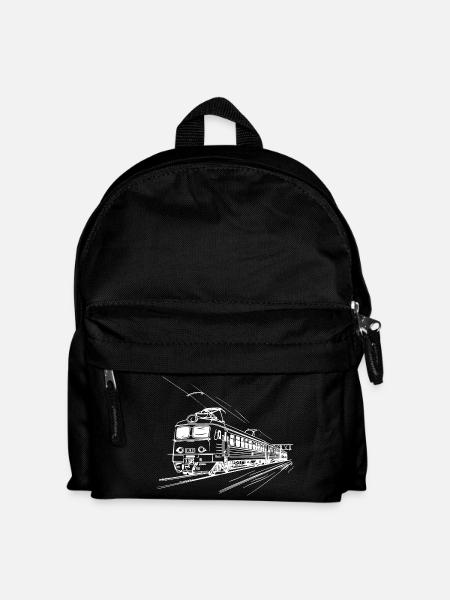 Railway Drawing - Kids' Backpack - black