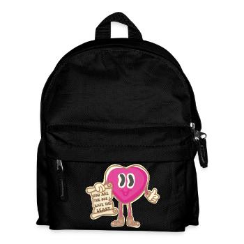 Vintage-Maskottchen Liebe und Toleranz - Kinder Rucksack - Schwarz - Vorne