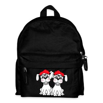 2 chiens nerd lunettes à monture de corne geek bretelles intelligentes - Sac à dos Enfant - noir - Devant