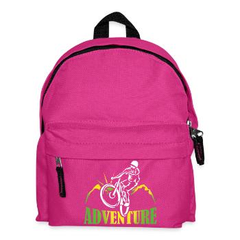 Bike Adventure Tours Mountainbike Shirt Geschenk - Kinder Rucksack - Fuchsia - Vorne