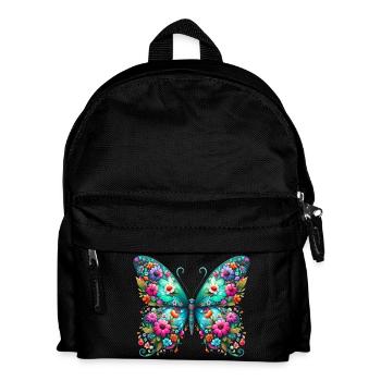 Schmetterling - Kinder Rucksack - Schwarz - Vorne