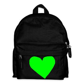 Coeur Vert Idée Cadeau Vert Clair Amour Vert Herbe - Sac à dos Enfant - noir - Devant