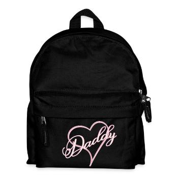 Daddy with heart girl pink - Kids' Backpack - black - Front
