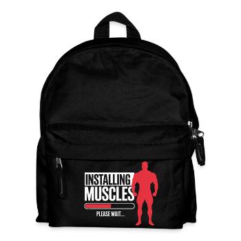 Muskeln installieren — Gym Fitness Motivationsgeschenk - Kinder Rucksack - Schwarz - Vorne