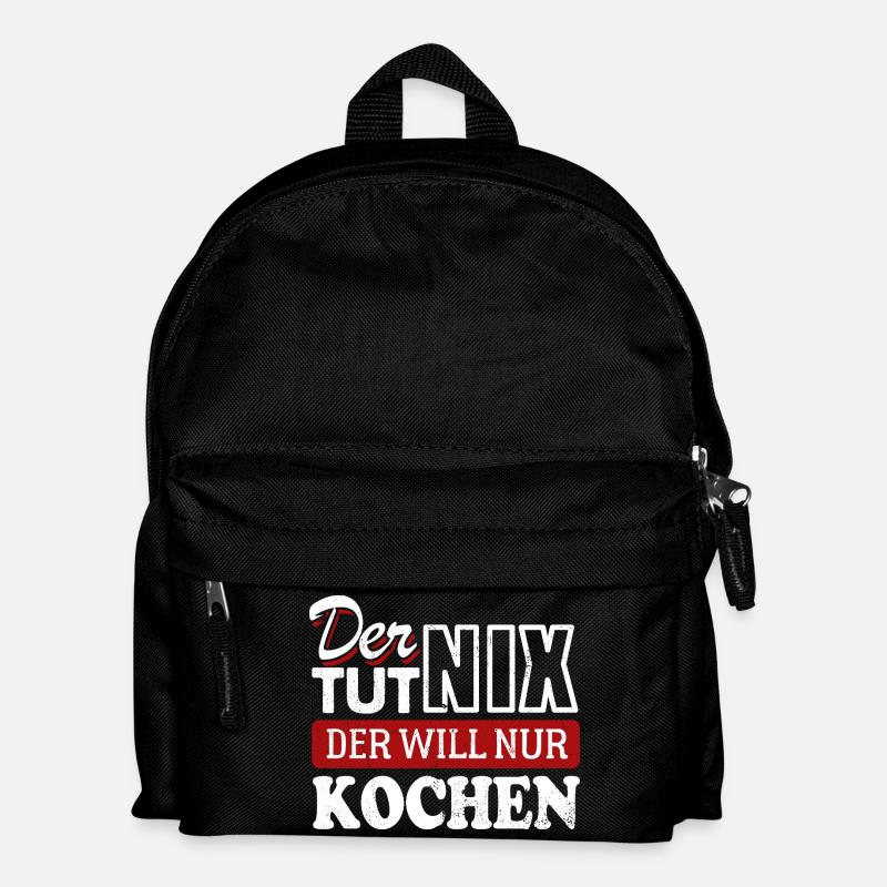 Der tut nix der will nur kochen - Spruch - Kinder Rucksack - Schwarz
