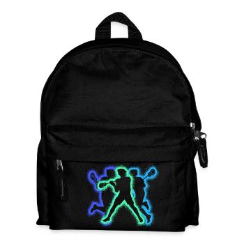 Lacrosse Spieler Silhouetten Herren Lacrosse Junge - Kinder Rucksack - Schwarz - Vorne