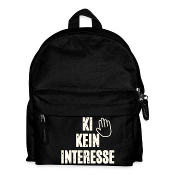 Kein Interesse an KI - Kinder Rucksack - Schwarz - Vorne