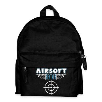 Airsoft Airsofter Rentner Rente Ruhestand - Kinder Rucksack - Schwarz - Vorne