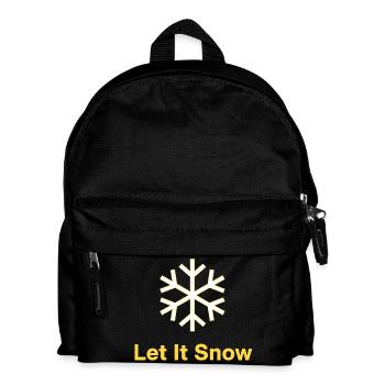 Goldene Schneeflocke - Let It Snow - Kinder Rucksack - Schwarz - Vorne