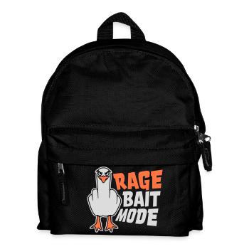 Rage Bait Mode Möwe Vogel Böse Lustig Provokation - Kinder Rucksack - Schwarz - Vorne