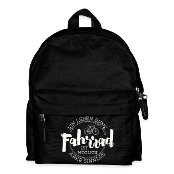 A life without a BIKE is pointless - Kids' Backpack - black - Front