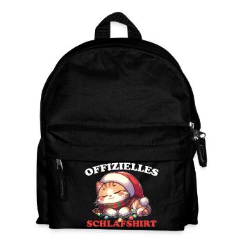 Official Sleep Shirt Christmas Cat - Kids' Backpack - black - Front