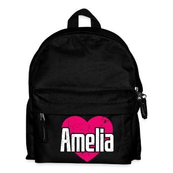I Love Amelia Pinkes Herz Ich liebe Amelia - Kinder Rucksack - Schwarz - Vorne