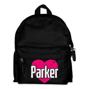 I Love Parker Pinkes Herz Ich liebe Parker - Kinder Rucksack - Schwarz - Vorne