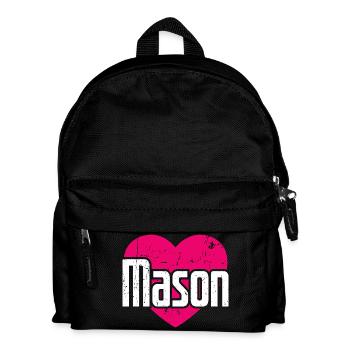 I Love Mason Pink Heart I Love Mason - Kids' Backpack - black - Front