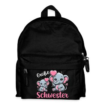 Big Sister Elephants Older Sibling - Kids' Backpack - black - Front