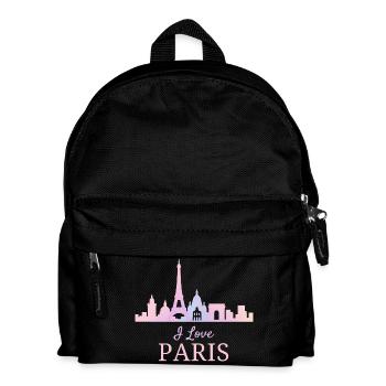 I Love Paris – Pastell Skyline - Kinder Rucksack - Schwarz - Vorne