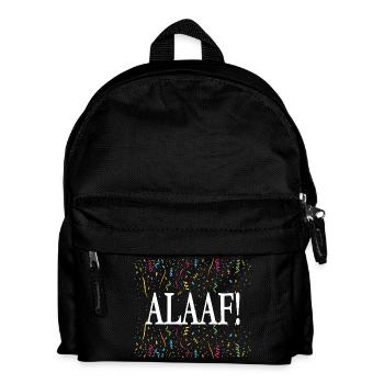 ALAAF! Karneval Shirt mit Konfetti - Kinder Rucksack - Schwarz - Vorne
