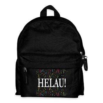 HELAU! Karneval T-Shirt mit Konfetti – Lustiger Fa - Kinder Rucksack - Schwarz - Vorne