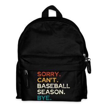 Sorry, Baseball-Saison vorbei - Kinder Rucksack - Schwarz - Vorne