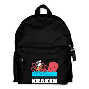 Oktopus Krake Kraken Tintenfisch - Kinder Rucksack - Schwarz - Vorne