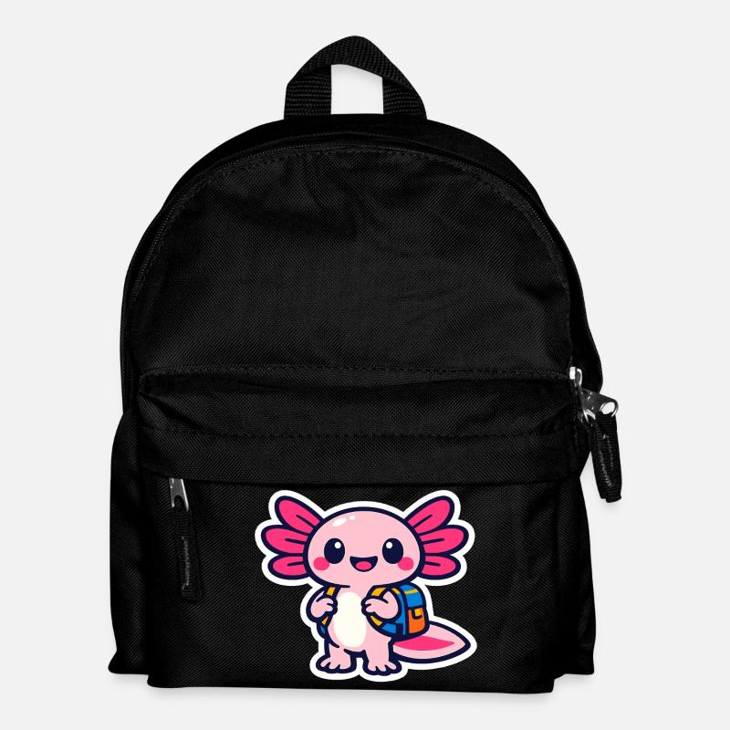 Finally schoolchild cute axolotl for school enrollment - Kids' Backpack - black