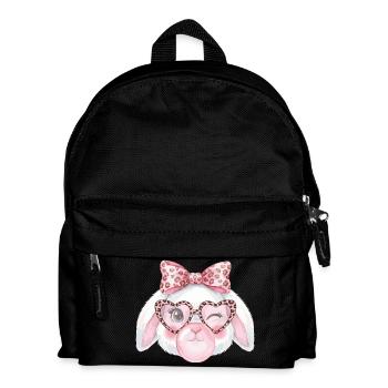 Leopardgläser Ostern Häschen mit Rosa Schleife - Kinder Rucksack - Schwarz - Vorne