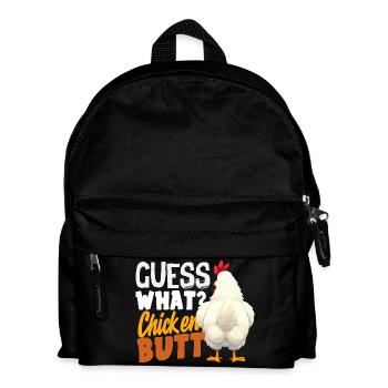Rate mal Hühnerpopo Lustiger Witz - Kinder Rucksack - Schwarz - Vorne