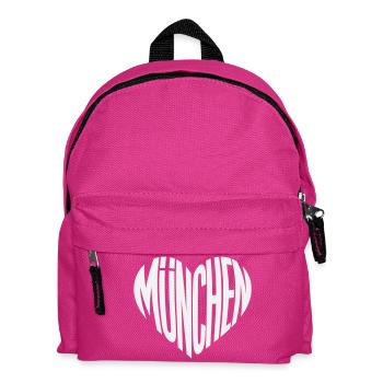München Herz Silhouette - Designfarbe variabel - Kinder Rucksack - Fuchsia - Vorne