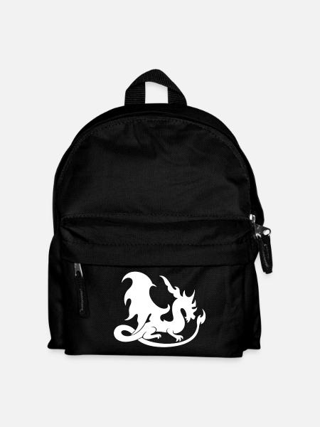 Dragon silhouette, fantasy motifs - Kids' Backpack - black