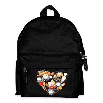 Backen Herzform Backutensilien Hobbybäcker  - Kinder Rucksack - Schwarz - Vorne