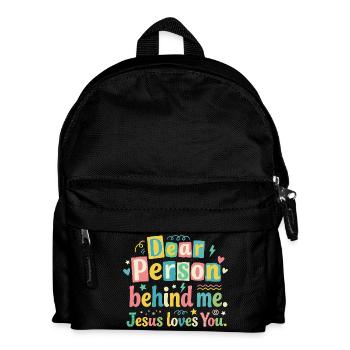 Jesus loves you positive message - Kids' Backpack - black - Front