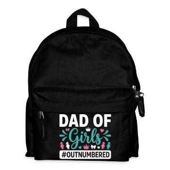 Dad of Girls Outnumbered Daddy Girl - Kids' Backpack - black - Front