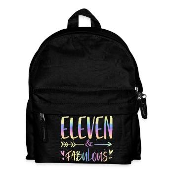 Eleven & Fabulous Rainbow Script - Kids' Backpack - black - Front